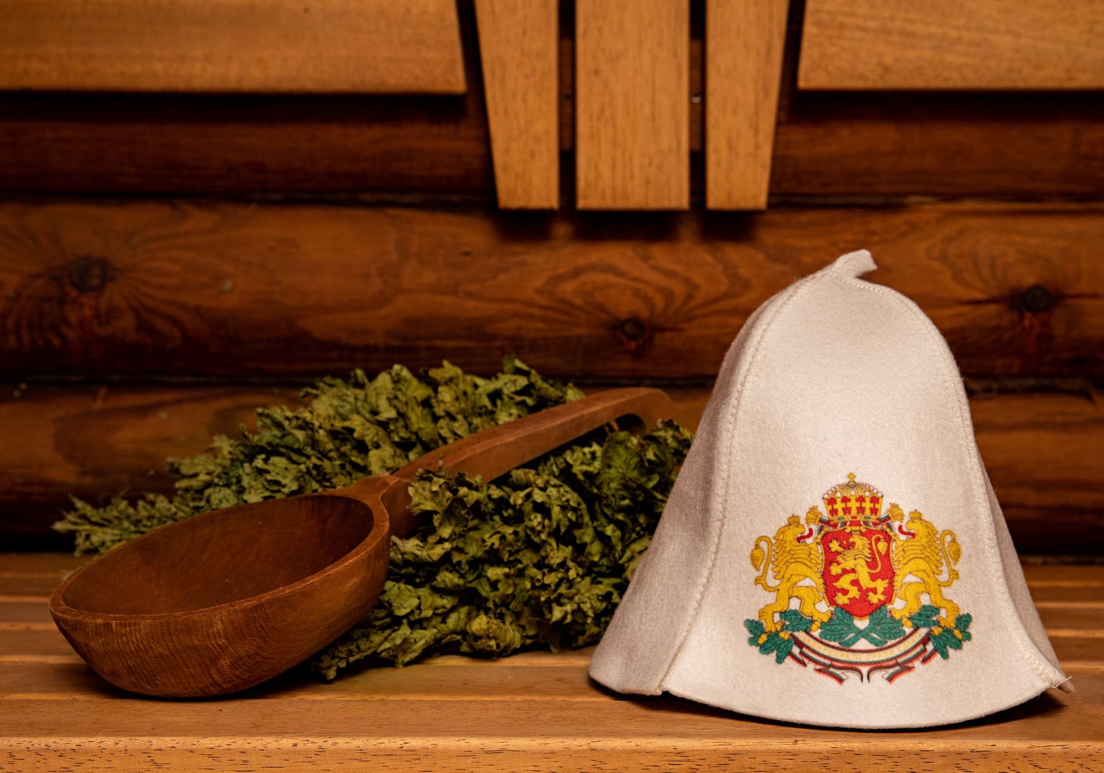 Sauna hat "Coat of arms of Bulgaria"